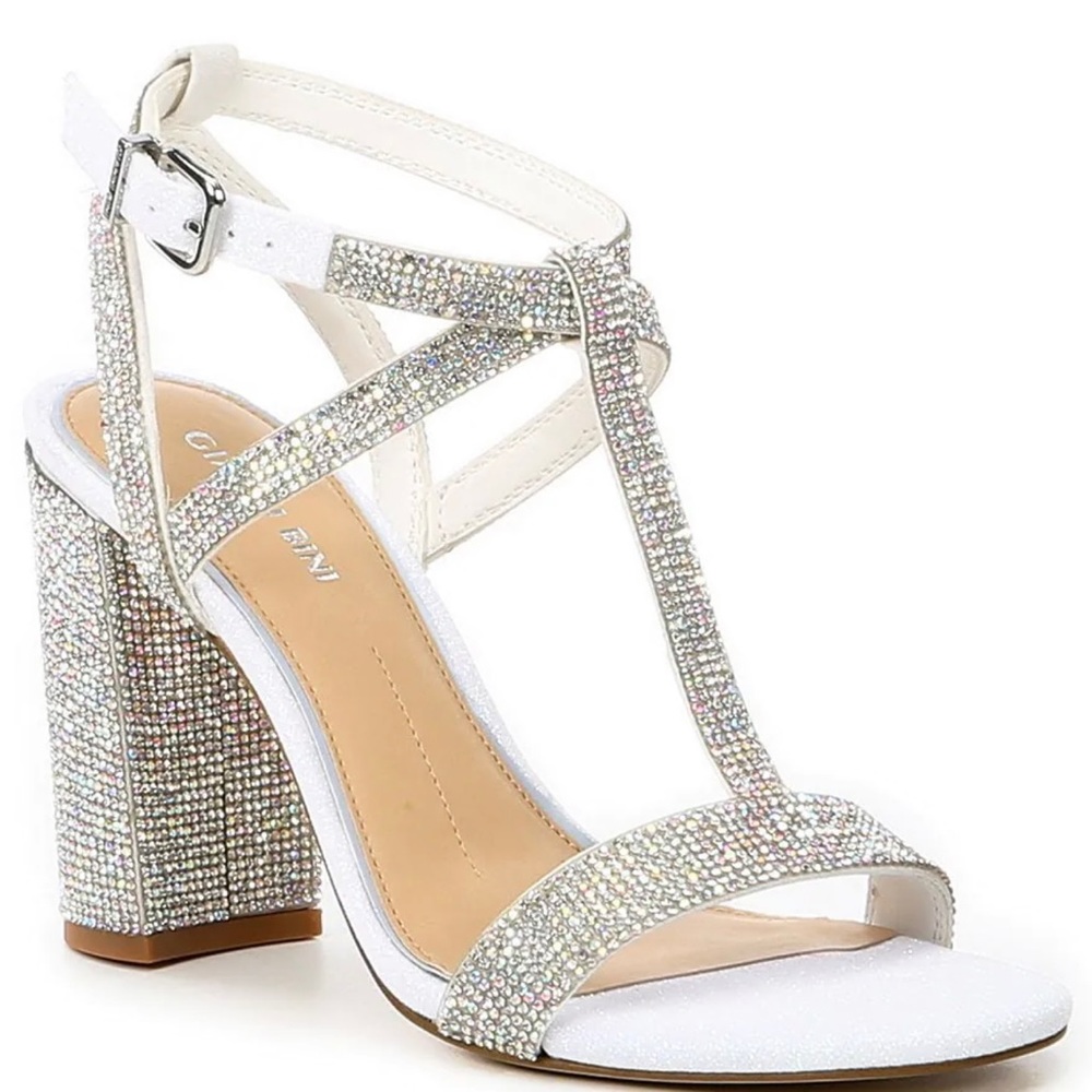 Gianni Bini Bridal Collection Embellished T-Strap Dress Sandals Size 8.5